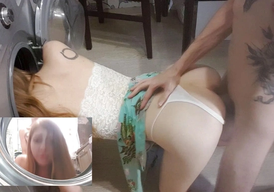 Горничная застряла в стиральной машине и напросилась на секс
